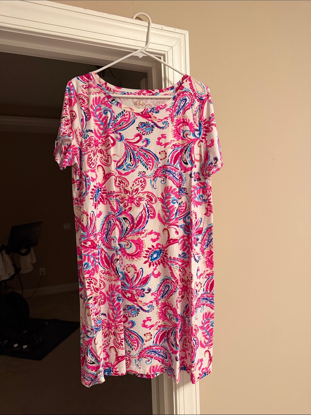 Lily Pulitzer Bright Pink Paisley Short Sleeve Women’s Dress